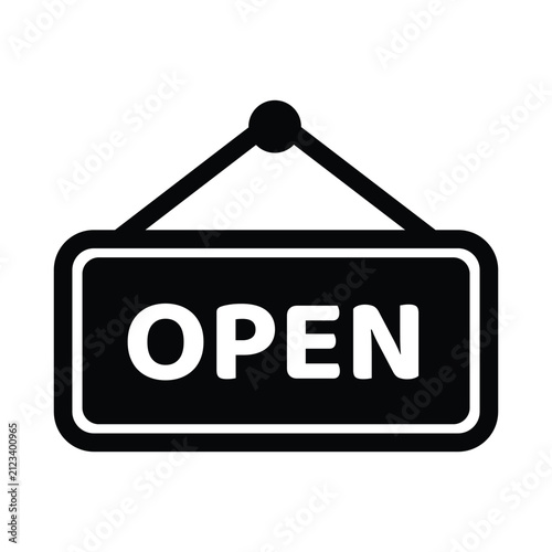 Open sign business storefront welcome icon