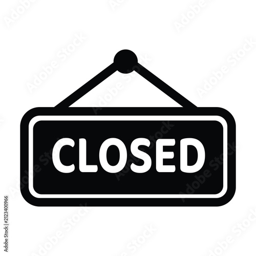 Closed sign business storefront notice icon