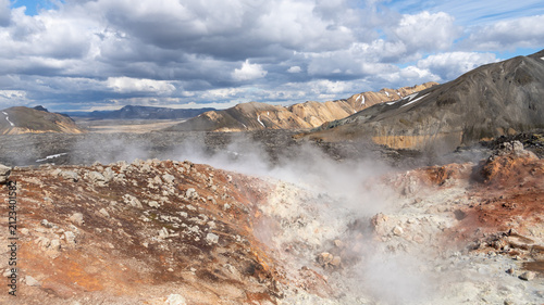 фотографія Beeindruckende Vulkanlandschaft im Hochland in Island bei Landmannalaugar im Jul