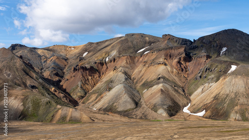 Quadro su tela Beeindruckende Vulkanlandschaft im Hochland in Island bei Landmannalaugar im Jul