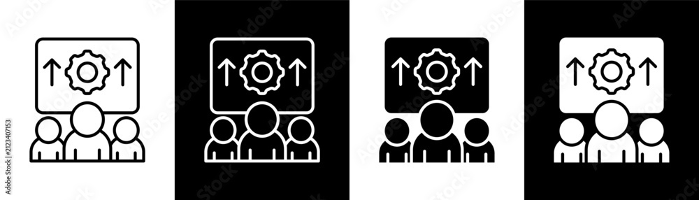 Fototapeta premium Capacity white and black icon set design