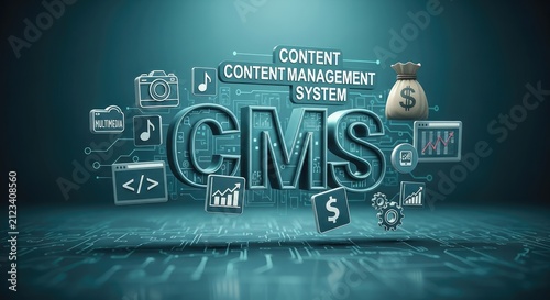 Content Management System CMS Digital Technology Business Concept.
