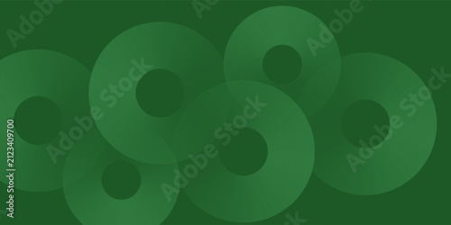 Abstract green glowing geometric lines on greenbackground. Modern shiny green circle lines pattern.