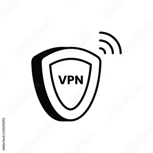 VPN Connection icon with white background stock illustration
