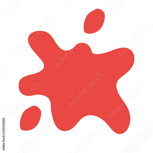 Red paint splatter, vector illustration