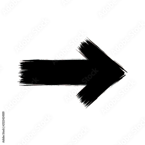 Black brush stroke arrow icon pointing right