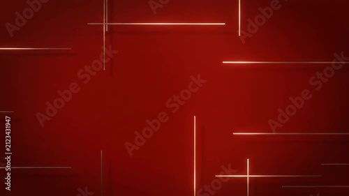 Abstract dark red background with subtle texture and random glowing gold metallic line elements. Minimal geometric pattern for corporate luxury presentation or event branding.