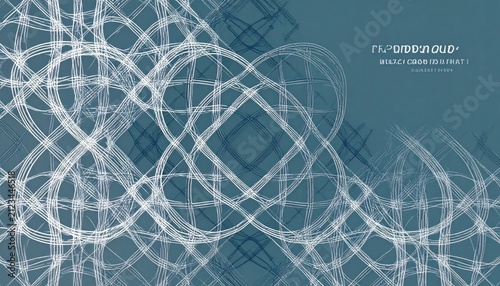 Abstract blue background with white geometric lines.
