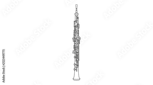 Oboe Line Art Vector Illustration