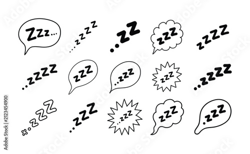 手描きのzzz睡眠と吹き出しのコレクション