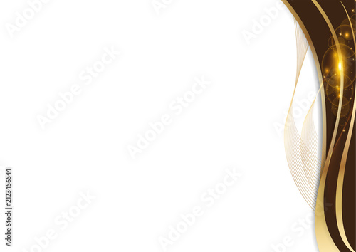 luxury certificate border with golden glitter curve and beige frame
