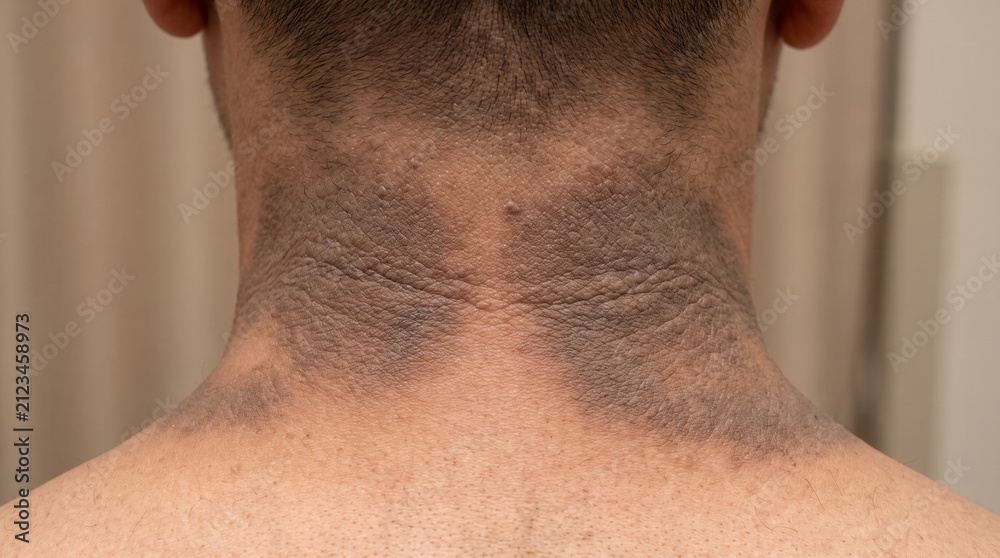 Naklejka premium Acanthosis Nigricans Hyperpigmented Skin Disorder 