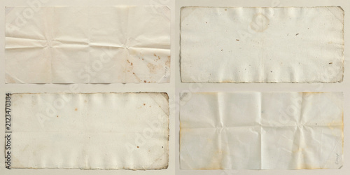 Distressed Old Paper Texture Background. Old vintage paper folded in four. Brown crumpled and folded parchment rustic paper sheet with space for text