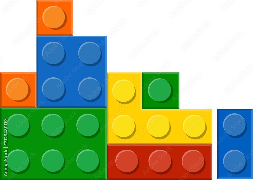 Fototapeta premium Colorful Lego Blocks Corner