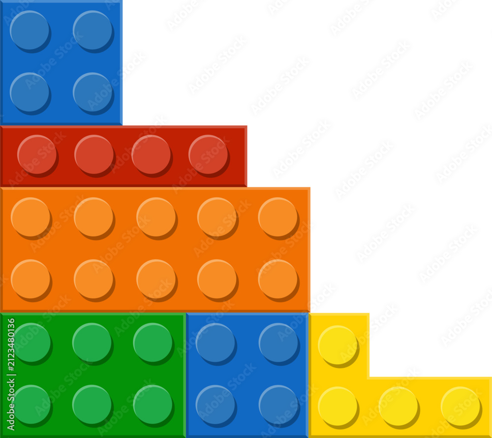 Fototapeta premium Colorful Lego Blocks Corner