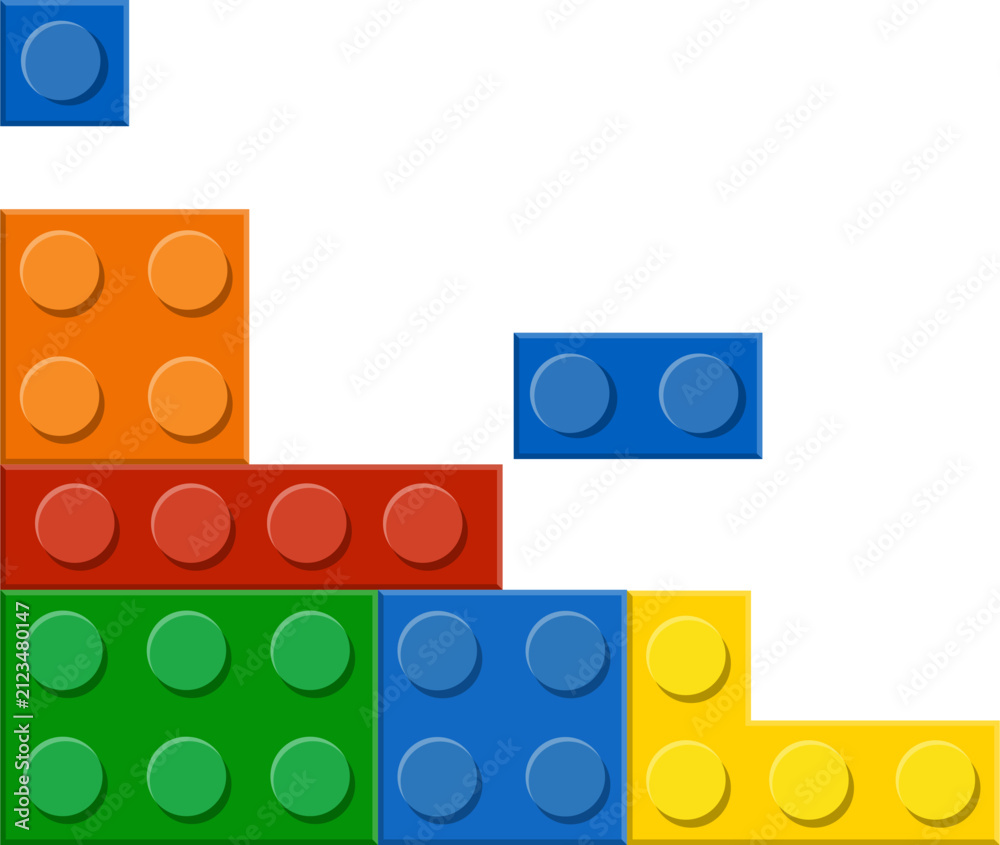 Fototapeta premium Colorful Lego Blocks Corner