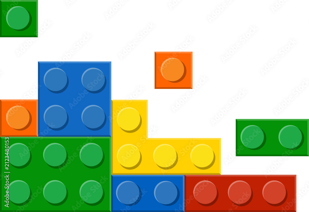 Fototapeta premium Colorful Lego Blocks Corner