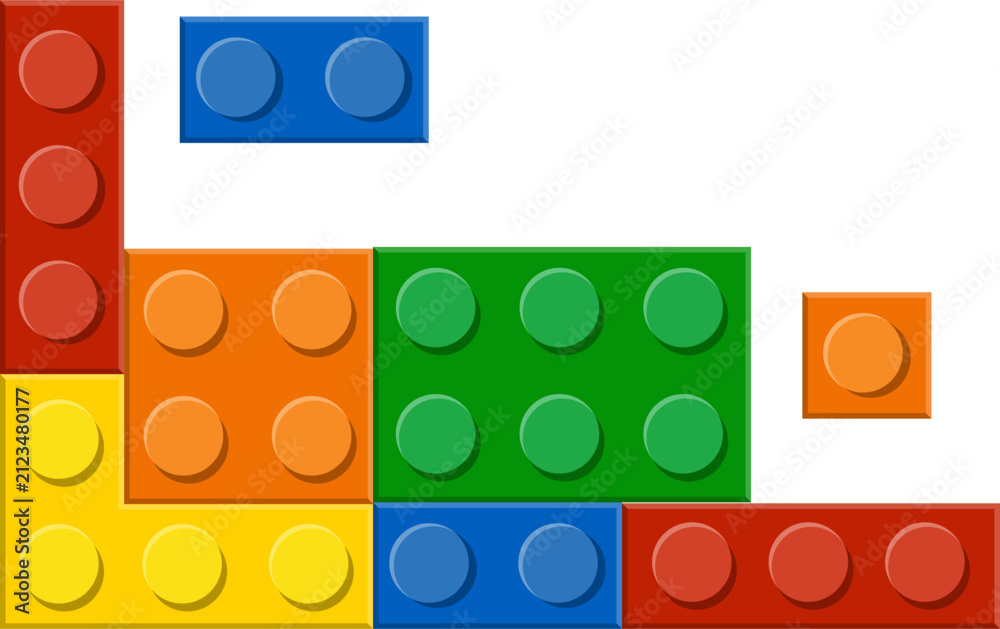 Naklejka premium Colorful Lego Blocks Corner