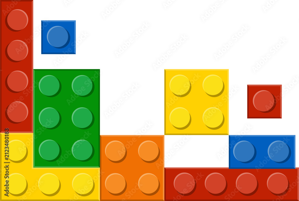 Fototapeta premium Colorful Lego Blocks Corner