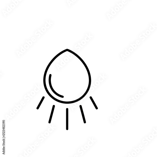 Water drop with radiating lines icon