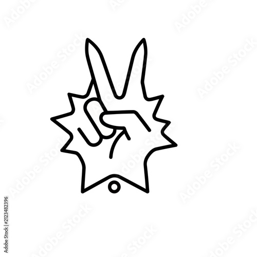 Victory Hand Gesture Icon