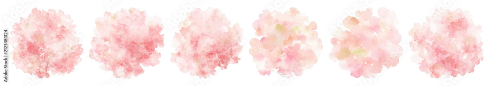 Fototapeta premium PNG Delicate watercolor pink floral pattern on transparent background