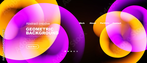 Vibrant abstract shapes ove...