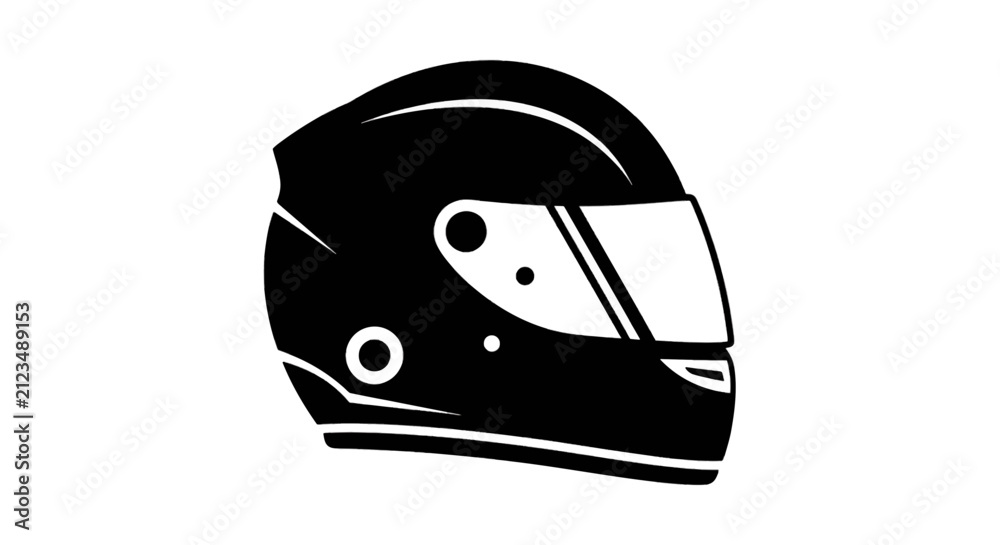 Fototapeta premium Vector illustration of racing helmet icon on a transparent background