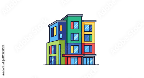 Colorful Building Architecture Design Concept.