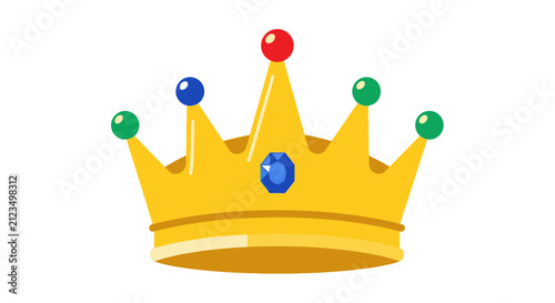 Colorful Crown With Jewels And Gems.