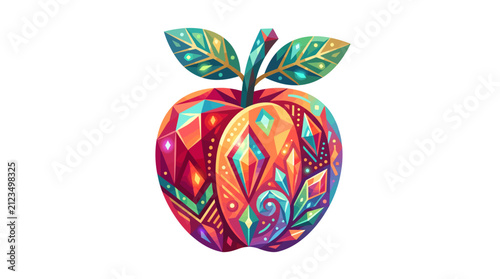 Colorful Decorative Apple Illustration Design.