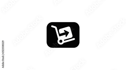 Delivery Hand Truck with Arrow Flat Icon for Logistics and Shipping App