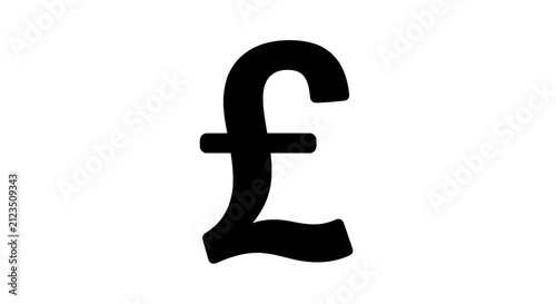 Vector illustration of black british pound sterling currency symbol on a transparent background