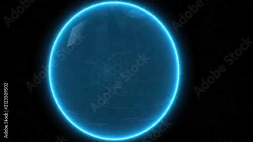 Blue energy shield impact and explosion visual effects animation