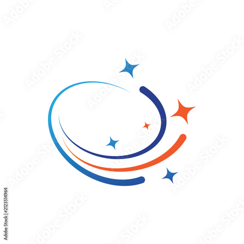Abstract Circular Star Path logo and symbol design