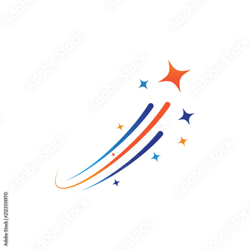 Abstract Circular Star Path logo and symbol design