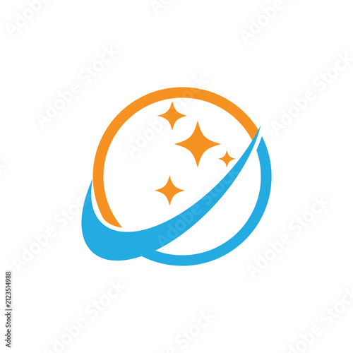 Abstract Circular Star Path logo and symbol design