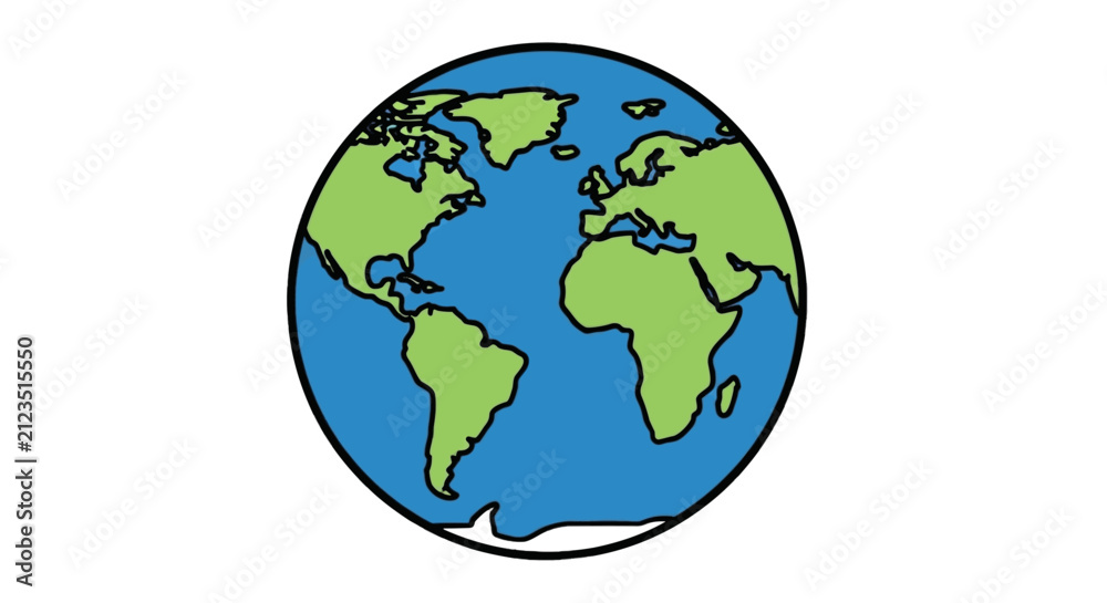 Fototapeta premium Vector illustration of earth globe icon on a transparent background