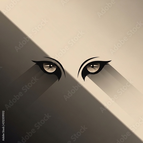 Shadowed Gaze: A Digital Study in Light and Mystery