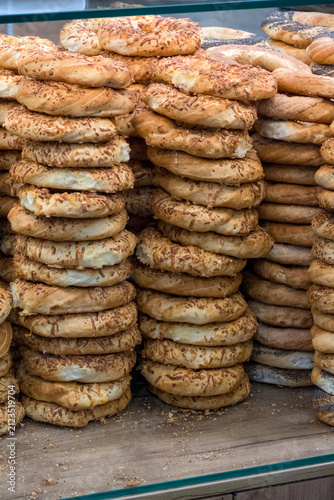 Obwarzanek krakowski, traditional Polish ring-shaped bread.