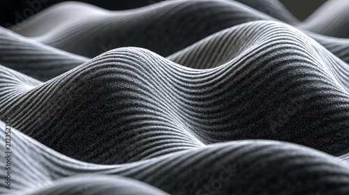 Textured fabric close-up reveals sleek, organic wave patterns for modern design inspiration