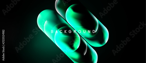 Canvastavla Abstract fluid shapes, vibrant turquoise hues, dark background