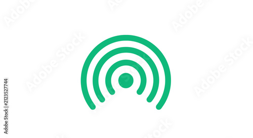 Green Wi-Fi Network Symbol Logo.