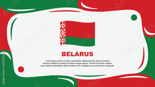Belarus Flag Abstract Background Flat Design Template. Belarus Independence Day Banner Wallpaper Vector Illustration. Belarus Illustration