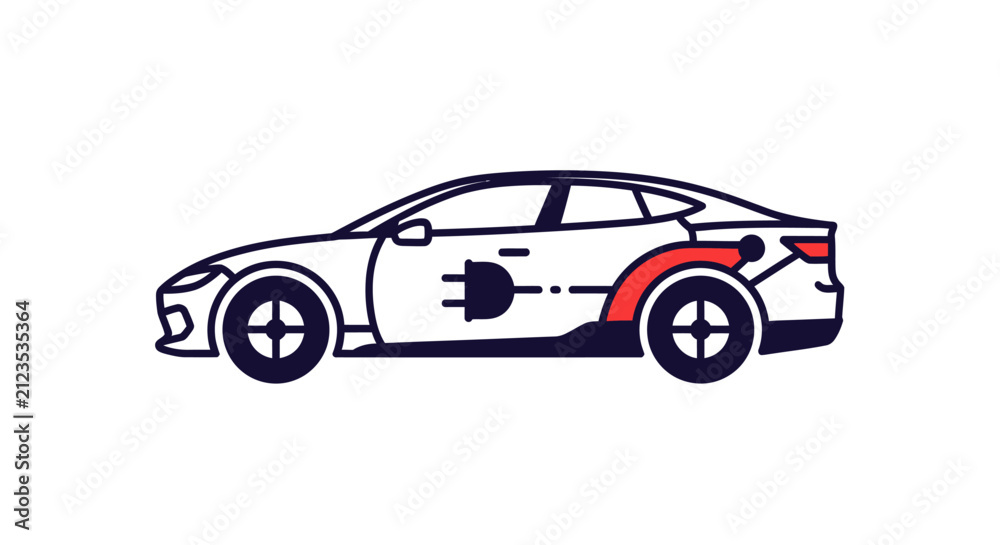Fototapeta premium Modern sedan car side view.