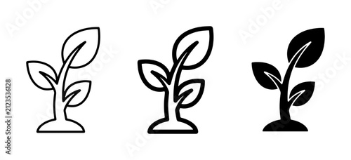 Seedling Icons, Growth Symbols, Plant Icons, Sprout Graphics, Organic Icons, Eco Icons, Nature Icons, Minimalist Plant Icons