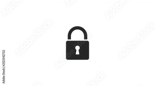 Minimal unlocked padlock icon. Flat vector security symbol for digital interface design.