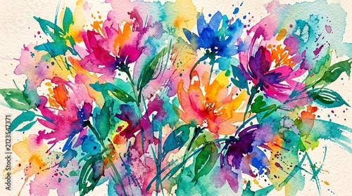 Obraz na płótnie Abstract watercolour flower background with soft colors and gentle texture