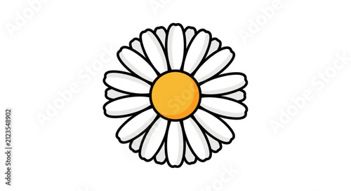 Simple illustration of a daisy flower.
