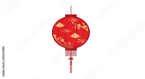 Traditional red Chinese lantern decoration.
